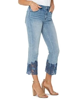 Liverpool Los Angeles Women's Hannah Crochet Hem Crop Jeans