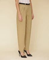 Avec Les Filles Women's High-Waisted Belted Tapered Pants