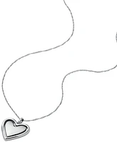 Fossil Legacy Heart Stainless Steel Rotating Pendant Necklace