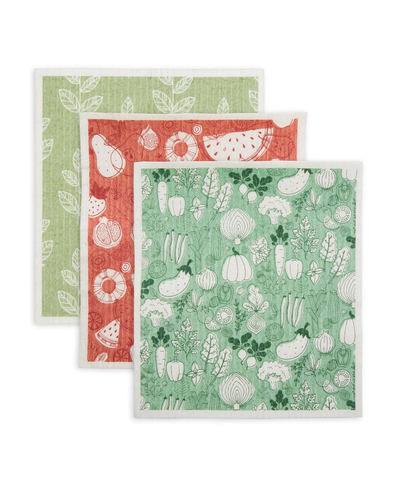 Design Imports Swedish Dishcloth 3 Pack Set, 7.75" x 6.75"