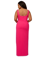 Aidan by Adrianna Papell Plus Embellished Crepe Gown