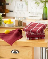 Design Imports Wine Asst Cotton Dishtowel Dishcloth, Set of 5