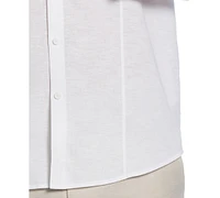 Cubavera Men's Classic-Fit Tucked Panel Linen-Blend Button-Down Shirt