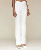 Avec Les Filles Women's Side-Button Full-Length Trousers