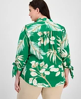Anne Klein Plus Printed 3/4-Sleeve Top