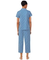 Lauren Ralph Women's Short-Sleeve Cropped Pajama Set