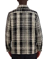 Karl Lagerfeld Paris Men's Relaxed Fit Plaid Button-Front Jacket