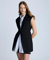 Kenneth Cole Women's Layered Vest With Detachable Front Shirt