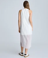 Kenneth Cole Women's Sheer-Overlay Midi Dress