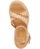 Dolce Vita Women's Wriley Crossband Raffia Woven Demi Wedge Sandals