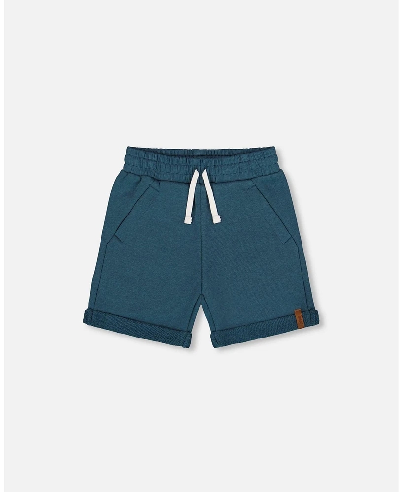 Deux par Toddler Boys French Terry Short Teal - Toddler|Child