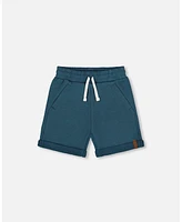 Deux par Toddler Boys French Terry Short Teal - Toddler|Child