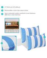 Indoor and Outdoor Decorative Lumbar Pillows with Zipper Closures Inserts - 12 x 20 Inch Rectangular Throw Weather-Resistant Polyester
