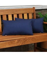 Indoor and Outdoor Decorative Lumbar Pillows with Zipper Closures Inserts - 12 x 20 Inch Rectangular Throw Weather-Resistant Polyester