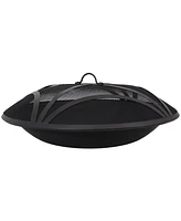 Replacement Steel Fire Pit Bowl with Round Spark Screen