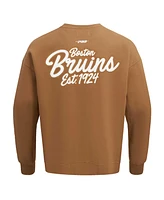 Pro Standard Men's Brown Boston Bruins Paint the City Pullover Sweatshirt