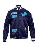 Pro Standard Men's Navy Detroit Lions Sublimated Satin Full-Snap Jacket