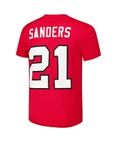 Mitchell & Ness Men's Red Deion Sanders Atlanta Falcons Retired Player Throwback Name Number T-Shirt