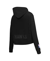 Pro Standard Women's Black Atlanta Hawks Jewels Cropped Pullover Hoodie