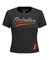 Pro Standard Women's Black Baltimore Orioles Rhinestone Slim Fit T-Shirt