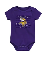Outerstuff Baby Boys and Girls Minnesota Vikings Team Starter 3-Pack Bodysuit Set