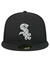 New Era Men's Black Chicago White Sox Checkered Undervisor 59FIFTY Fitted Hat