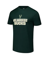 Concepts Sport Men's Hunter Green Milwaukee Bucks Vector T-Shirt Flannel Pants Sleep Set