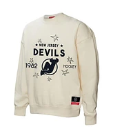 Mitchell & Ness Women's Cream New Jersey Devils Logo 3.0 Pullover Sweatshirt