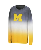 Colosseum Women's Navy/Maize Michigan Wolverines Winkle Dip Dye Long Sleeve T-Shirt