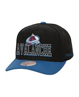 Mitchell & Ness Men's Black/Navy Colorado Avalanche Backside Script Two-Tone Pro Crown Adjustable Hat