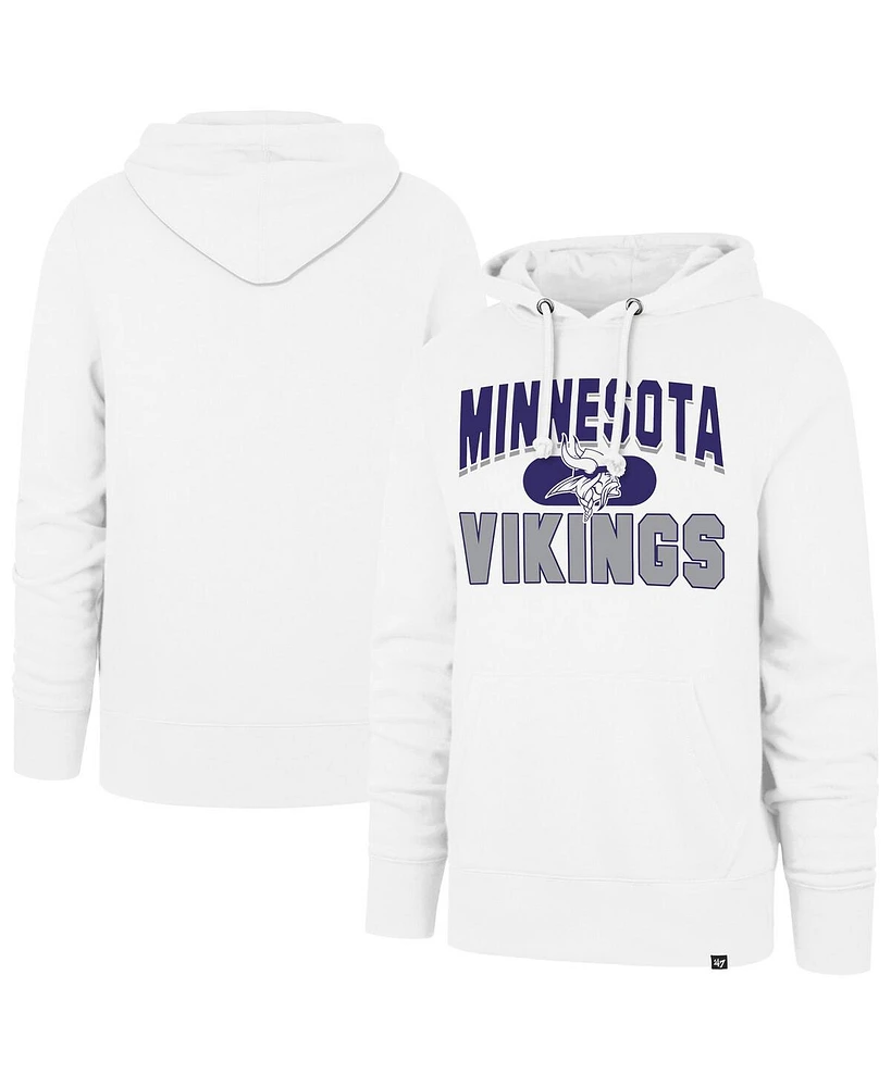 '47 Brand Men's White Minnesota Vikings Counter Strike Headline Pullover Hoodie