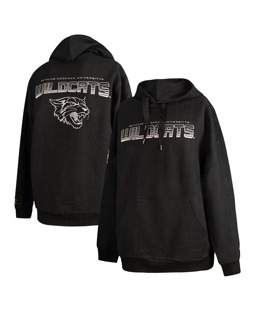 Fisll Men's Black Bethune-Cookman Wildcats Puff Print Sliced Pullover Hoodie