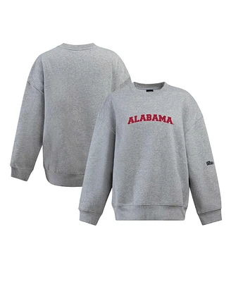 Hype And Vice Women's Heather Gray Alabama Crimson Tide Offside Pullover Sweatshirt