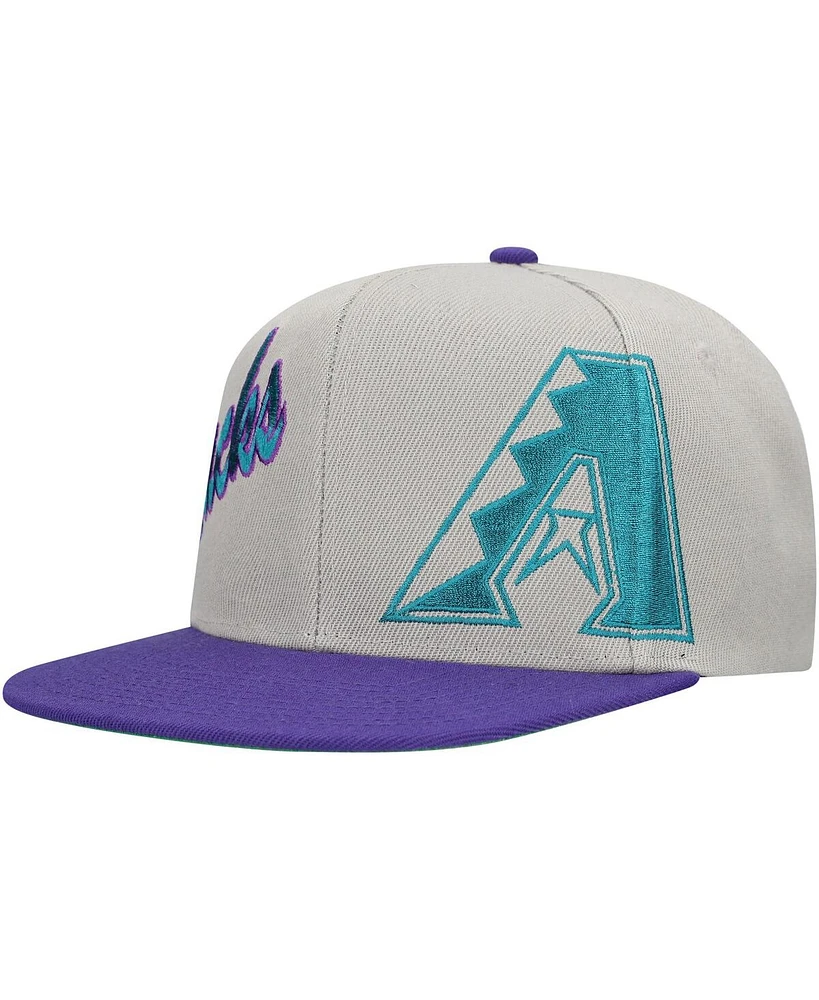 Mitchell & Ness Men's Gray Arizona Diamondbacks Knock Out Panel Snapback Hat