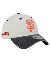 New Era Men's Cream/Black San Francisco Giants Classic Sidescript 9TWENTY Adjustable Hat