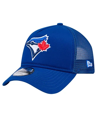 New Era Men's Royal Toronto Blue Jays 9FORTY A-Frame Trucker Adjustable Hat