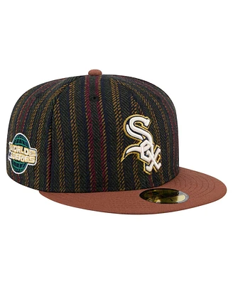 New Era Men's Brown Chicago White Sox Vintage Herringbone 59FIFTY Fitted Hat