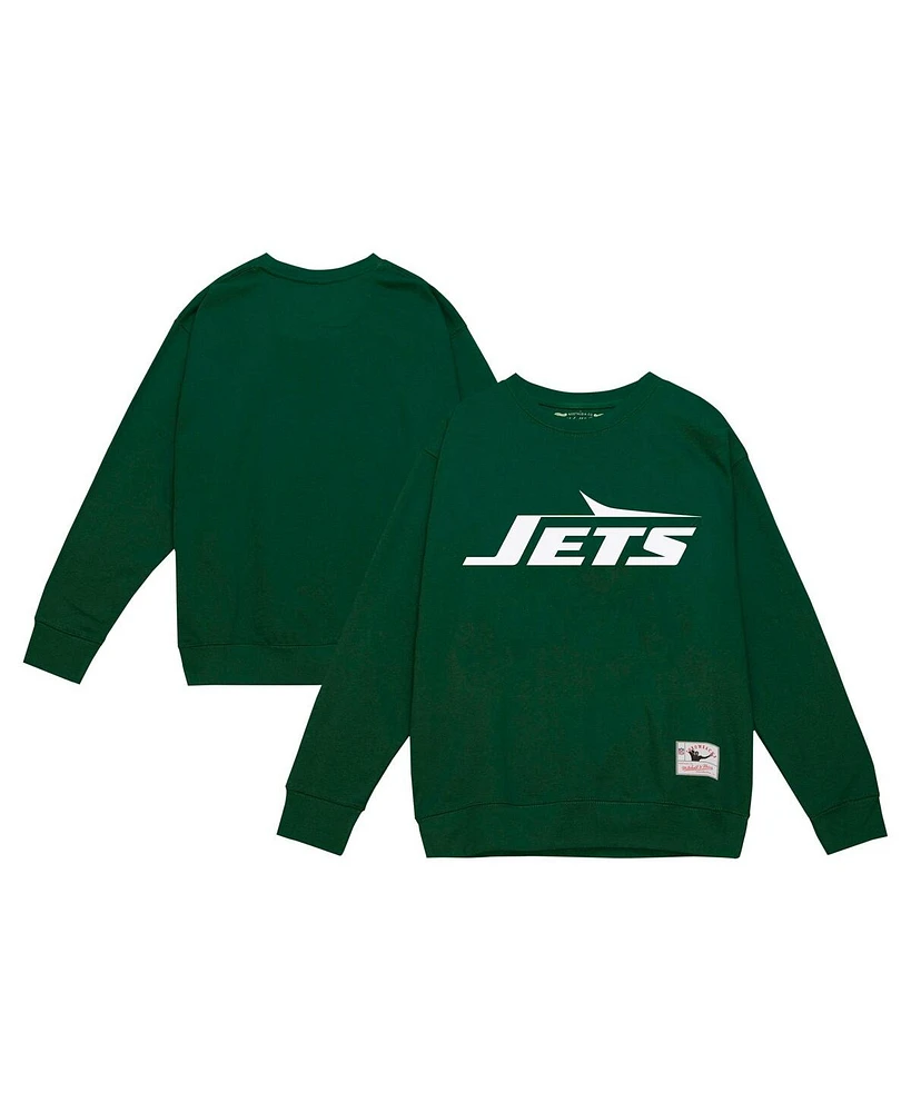 Mitchell & Ness Men's Dark Green New York Jets Basic Fleece Pullover Sweatshirt