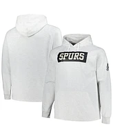 Fanatics Men's Ash San Antonio Spurs Big Tall Raglan Tri-Blend Pullover Hoodie