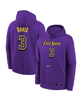 Nike Big Boys and Girls Anthony Davis Purple Los Angeles Lakers 2024/25 City Edition Name Number Pullover Hoodie