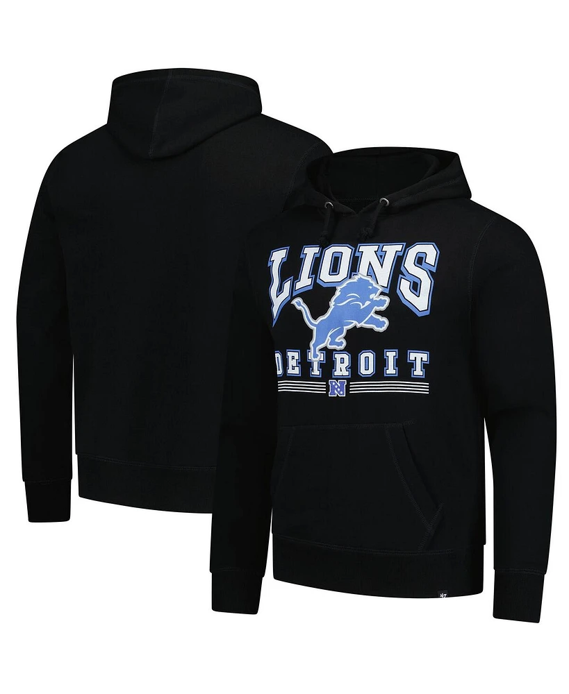 '47 Brand Men's Black Detroit Lions Packed House Headline Pullover Hoodie