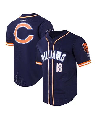 Pro Standard Men's Caleb Williams Navy Chicago Bears Mesh Button-Up Baseball Jersey