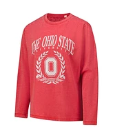 Pressbox Women's Scarlet Ohio State Buckeyes Chandler Olive Leaf Arch Long Sleeve T-Shirt