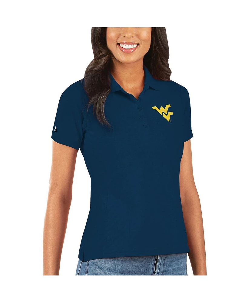 Antigua Women's Navy West Virginia Mountaineers Legacy Pique Polo