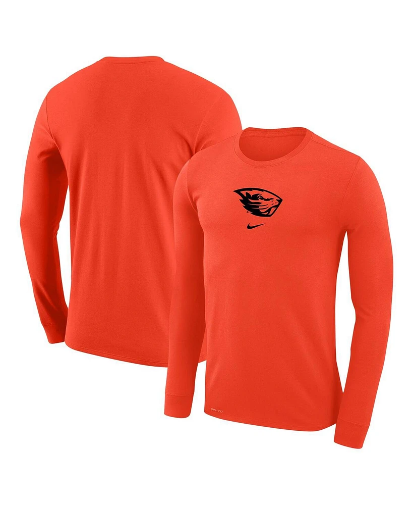 Nike Men's Orange Oregon State Beavers Basketball Shootaround Long Sleeve T-Shirt