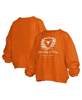 Pressbox Women's Texas Orange Longhorns Big Aug Script Janice Oversized Pullover Sweatshirt