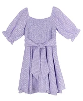 Rare Editions Big Girls Textured Chiffon Romper