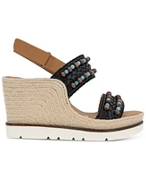 Gentle Souls Women's Evora Beaded Wedge Sandals