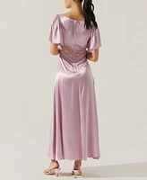 Astr the Label Women's Aurelia Flutter Sleeve Lace Inset Dress