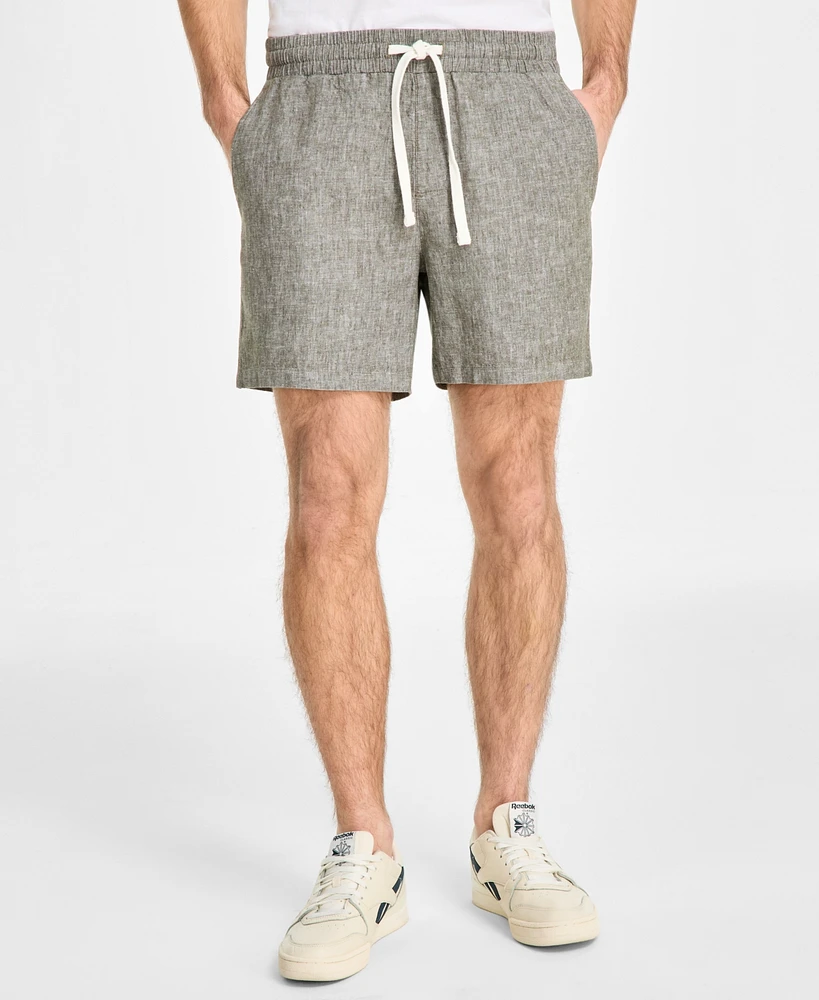 Sun + Stone Men's Chase Regular-Fit 6" Linen Blend Shorts, Exclusively at Macy's